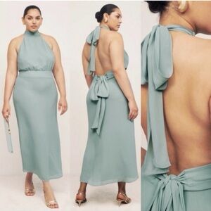 NWT Reformation Lisbeth Dress size 12 Large Celadon Midi formal dress green